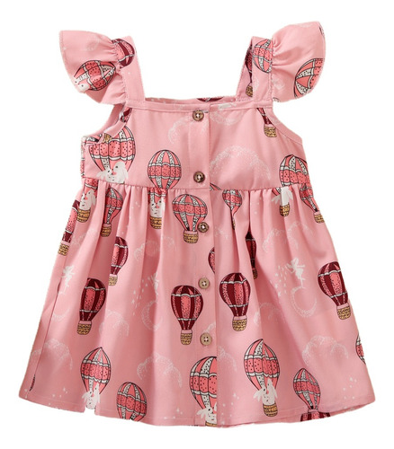 Vestido Tierno Para Bebé Con Estampado De Globos Aerostático