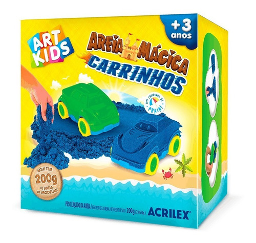 Areia Mágica Cinética Kit Carrinhos 200g