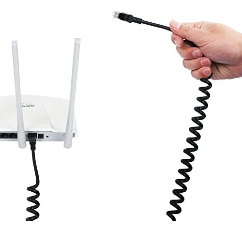 Riieyoca Cat5e Ethernet Cable En Espiral Cable Retráctil Rj4