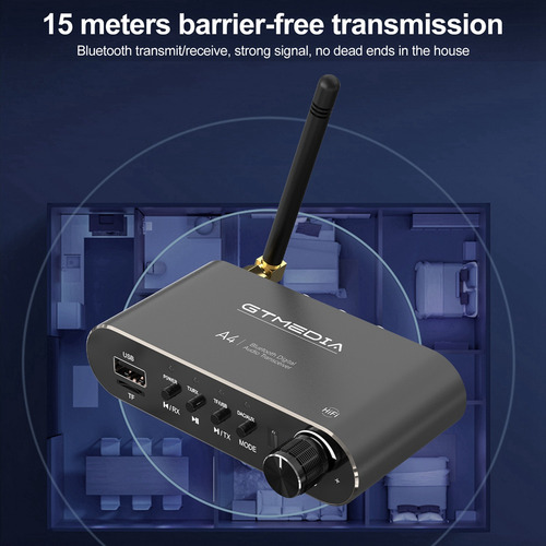 Adaptador De Audio Inalámbrico Gtmedia A4 5.1 Con Receptor