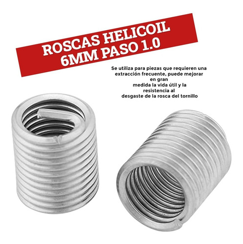 Roscas Helicoil 6mm Paso 1.0 Juego X20