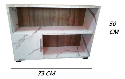 Mini Librero Rectangular Blanco Marmol