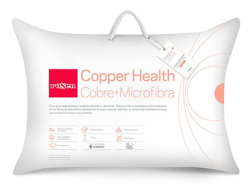 Imagen 1 de 4 de Rosen Almohada Copper Health Microfibra Americana 50 X 70 Cm