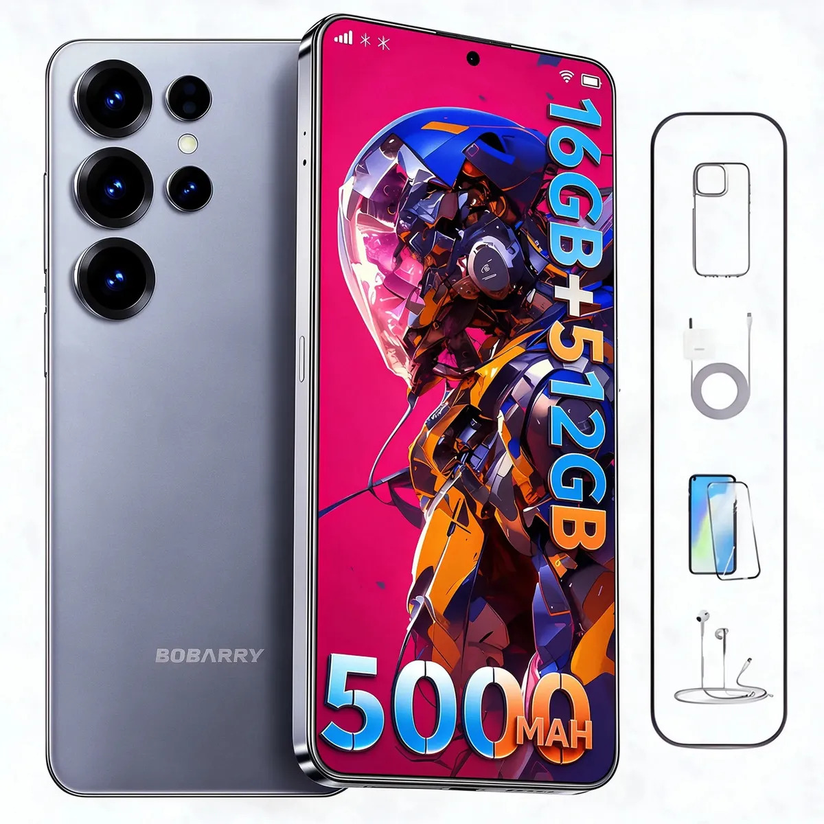 Celular 16GB RAM 512GB 5G Tela 6,78" Android 15 Câmera 32MP + 18MP Bateria 5000mAh 3120x1440 Dimensity 7200 Smartphone Para Jogos e Trabalho Azul