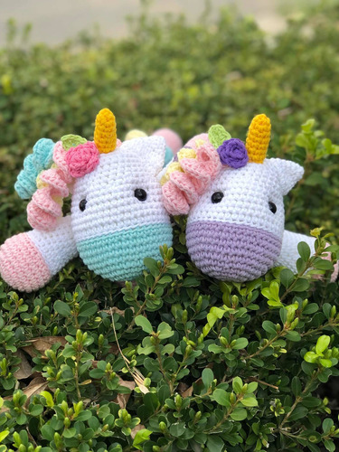 Amigurumi Unicornio Tejido Muñeco De Apego Bebé - Niña!!!