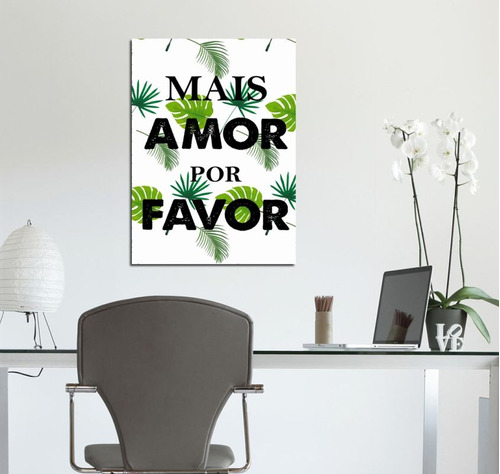 Vinilo Decorativo 20x30cm Mais Amor Por Favor Escandinavo