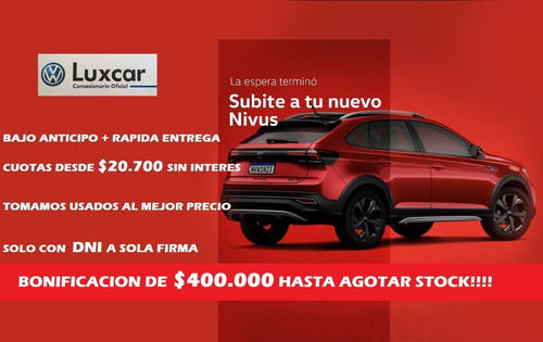 Volkswagen Nivus 0km Anticipo $280.000 O Tu Usado + Cuotas S