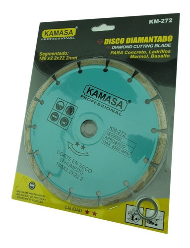 Disco Diamantado 7 180mm Corte Segmentado Concreto Kamasa