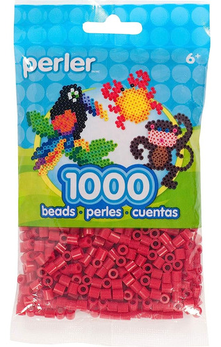 Perler Beads Fuse Beads Para Manualidades, 1000pcs, Rojo Cer