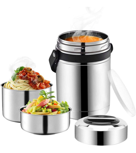 Termo Para Alimentos Ssawcasa, Boca Ancha, 3 Niveles, 1.8l