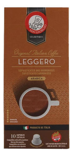 Capsulas De Cafe San Giorgio Leggero Italia X10 Nespresso