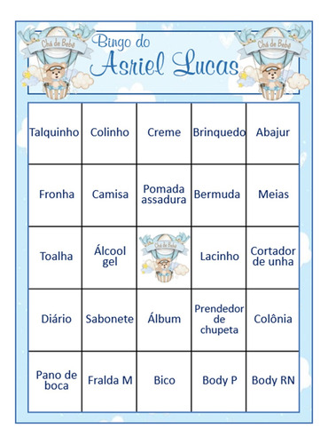 100 Cartelas Bingo Chá Bebê Coração Personalizado- Por Email