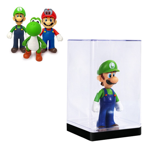 Super Mario Bros,mario Y Luigi Y Yoshi,con Caja De Acrílico