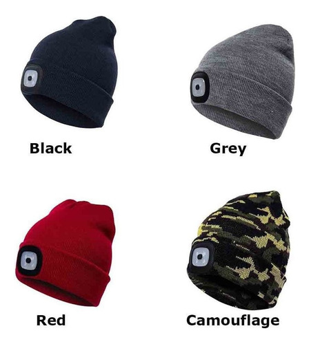 Gorro De Punto Led, Gorro De Senderismo, Que Emite Luz Calie