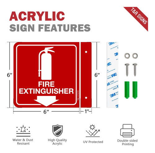 Señal De Extintor De Incendios, Extintor Con Flecha Hacia Ab