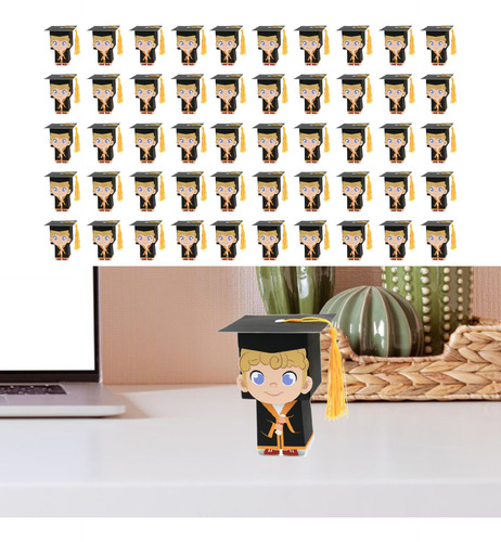 50 Uds. Cajas De Regalo Con Gorro De Graduación, Cajas ,