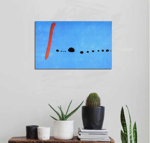 Vinilo Decorativo 60x90cm Joan Miro Azul Blue Ii Sur