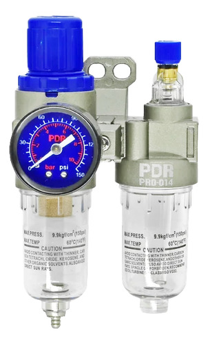 Filtro Ar Para Compressor Com Regulador Lubrificador 1/4 Pdr