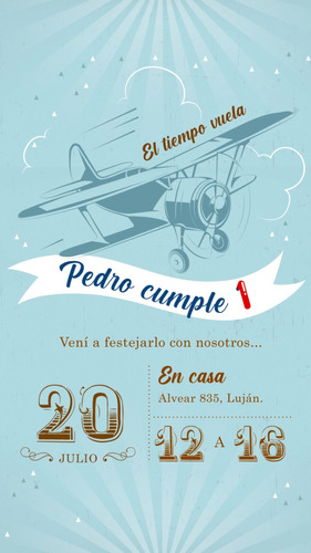 Invitación Digital Cumple Avioneta 01