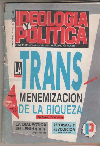 Revista - Ideologia Y Politica - Del P C - Nº 13 - Año 1989