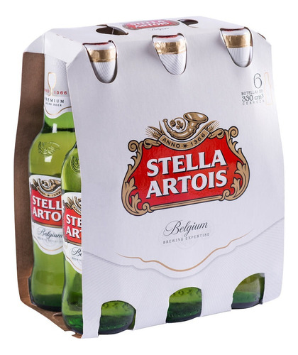 6 Pack Cerveza Stella Artois Botella 330cc