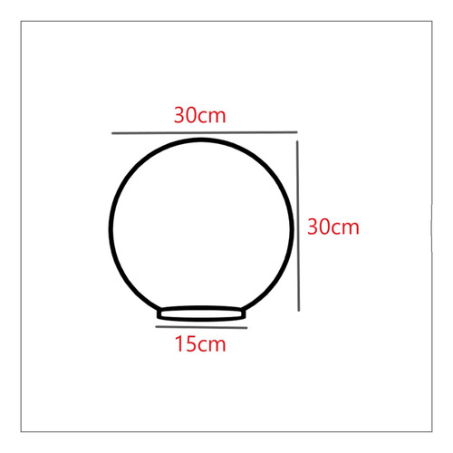 Globo Plástico P/ Poste, Boca 15cm, Alt 30cm - Kit 15 Peças
