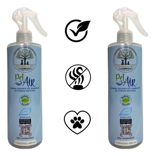 Kit Eliminador Odor Vegano 2x500ml Profissional Brisa Leve