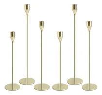 Comprar Porta Velas, 6 Piezas De Porta Velas Dorados Para Centro De 