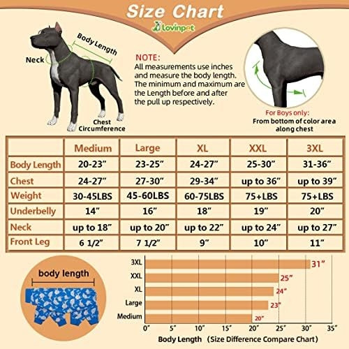 Lovinpet Pijamas Grandes Para Perros, Protección Uv, Pijamas