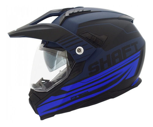 Casco Moto Shaft Mx-380 Multipropósito Faded Az.vay.m Az Con