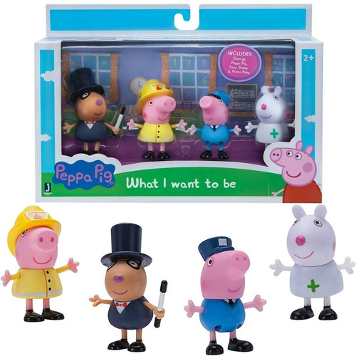 Muñecos Peppa Pig Familia Fancy Pack X4 Figuras 7 Cm Orig.