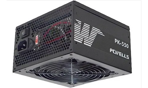 Fonte Atx 550w Gamer Pcwells Pk-550 24p. Com Cabo Cor Preto.