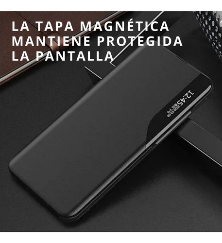 Funda Para Galaxy A72 Con Mica Varios Modelos Antigolpes Rojo Cuero Sintetico Tapa Magnetica