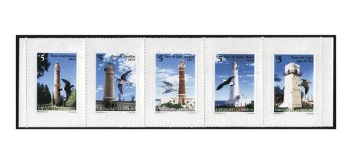 Faros - Torrres - Uruguay 1997 - Serie Autoadhesiva Mint