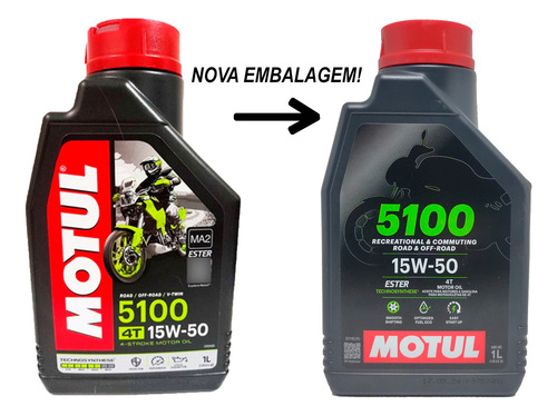 Óleo Para Motor De Moto Motul 5100 15w-50 4 Tempos 1 Litro
