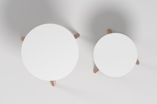 Dupla Mesinha Retro Decora Sala Quarto Off White