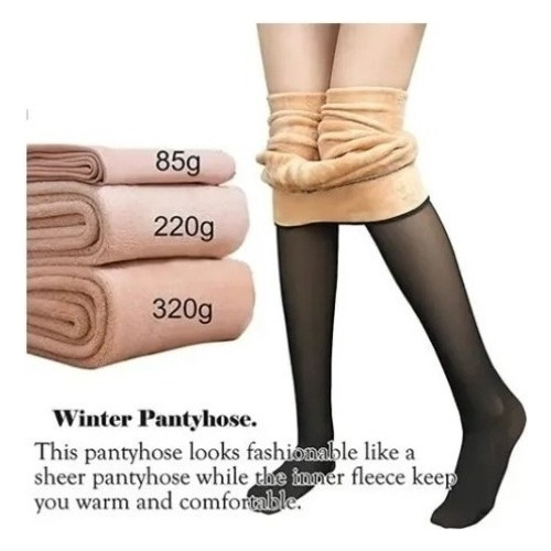 W 4 Medias Térmicas Afelpadas Leggins Mallas Para Dama 90gr