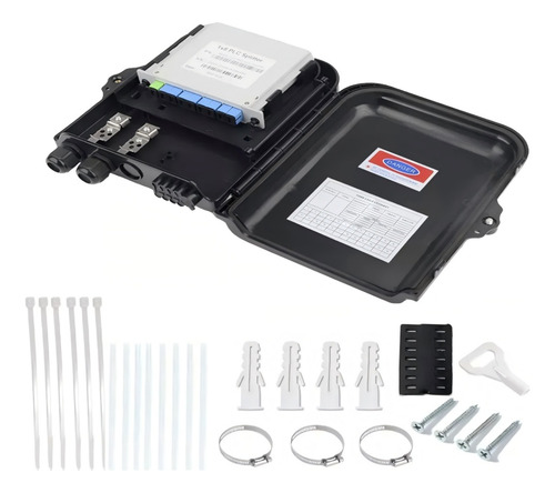 Caja De Distribución Ftth Para 8 Fibras Con Splitter Plc