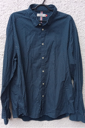 Camisa Caballero Azul Oscura Harrington Talle Xxl.