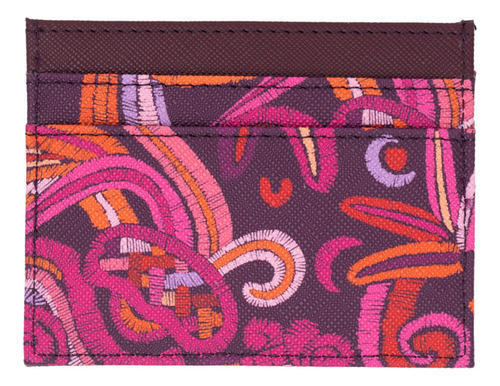 Tarjetero Kuxtal Pineda Covalin Diseño Quetzalcóatl Color Fucsia