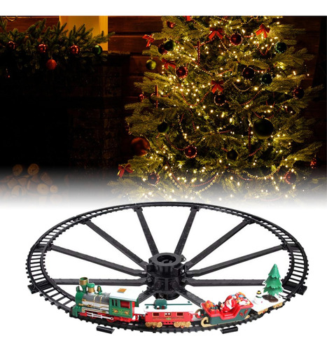 Juego De Trenes Navideños, Mini Juguete Ferroviario Para