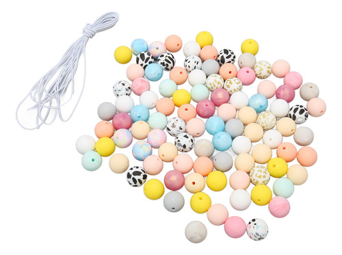 Perlas De Silicona Para Hacer Llaveros, 100 Unidades Colorid