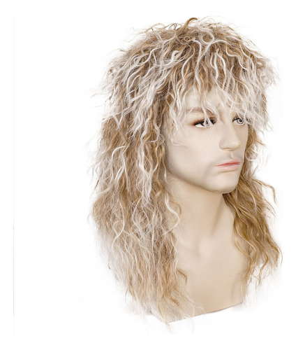 Peruca Masculina Disco Mullet Rock Punk Dos Anos 70 E 80