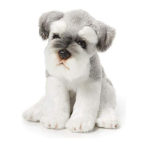 Demdaco Schnauzer - Puf De Peluche Para Niños, Color Gris Cl