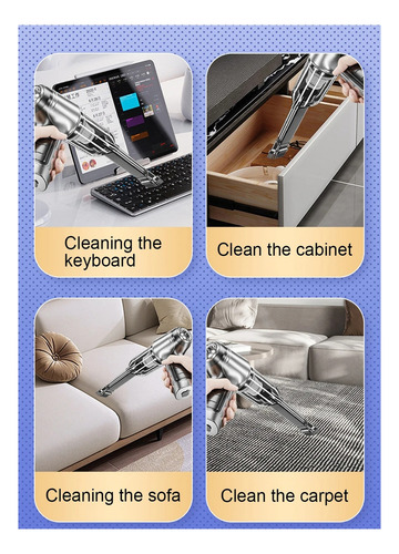 Aspiradora De Mano Soplador 3 En 1 Usb Portátil Recargable