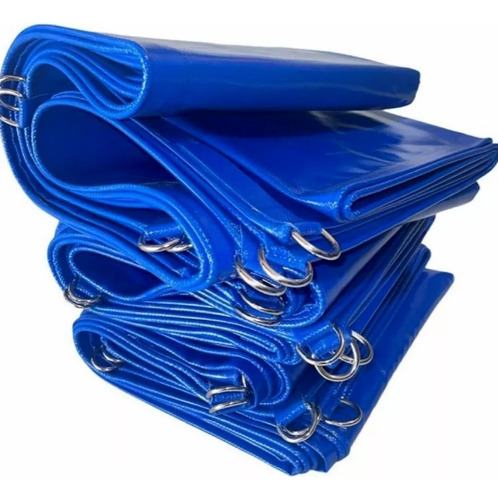 Lona Impermeable Para Agua 5x6 M Azul Reforzada Con Argollas