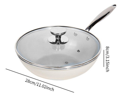 - Wok Antiadherente Con Tapa Sartén Para Saltear Sartén S