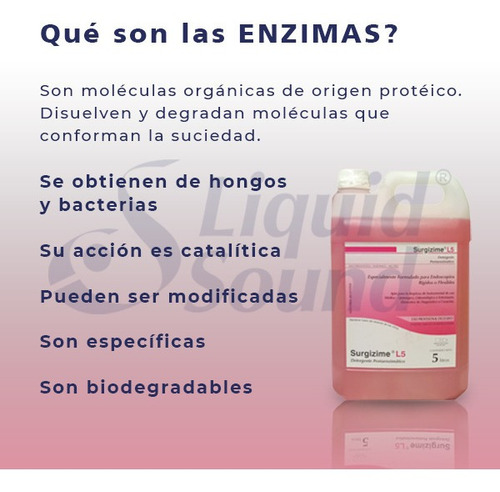 Imagen 4 de 10 de Detergente Penta Enzimático Surgizime L5 X 5 Litros