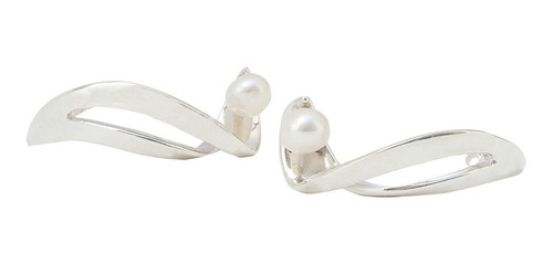 Aretes Turn Con Perla Marca Ketzalia De Plata Ley .925