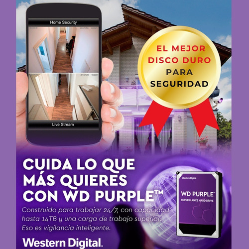 Imagen 4 de 5 de Disco Duro Interno Western Digital Wd Wd40purx 4 Tb Púrpura